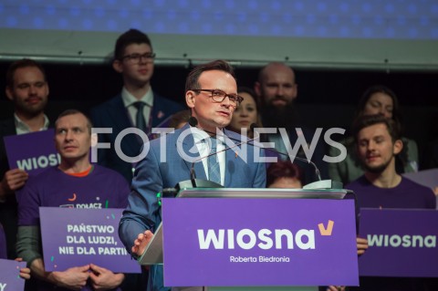  04.02.2019 LODZ <br />KONWENCJA REGIONALNA PARTII WIOSNA ROBERTA BIEDRONIA W LODZI<br />N/Z MARCIN ANASZEWICZ<br /> 
