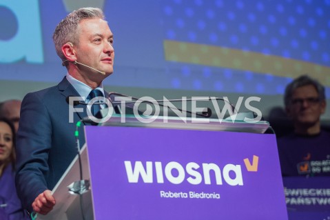  04.02.2019 LODZ <br />KONWENCJA REGIONALNA PARTII WIOSNA ROBERTA BIEDRONIA W LODZI<br />N/Z ROBERT BIEDRON<br /> 
