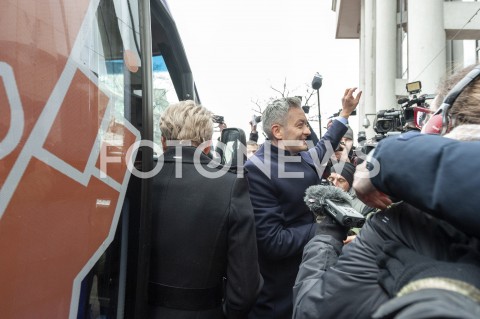  04.02.2019 WARSZAWA<br />KONFERENCJA PARTII WIOSNA PREZENTACJA AUTOKARU WYBORCZEGO<br />N/Z ROBERT BIEDRON<br /> 