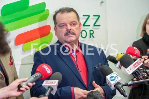  04.02.2019 WARSZAWA<br />
KONFERENCJA PRASOWA PRZEWODNICZACEGO OPZZ ROLNIKOW I ORGANIZACJI ROLNICZYCH<br />
N/Z PRZEWODNICZACY OPZZ SLAWOMIR IZDEBSKI<br />
 