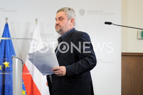  04.02.2019 WARSZAWA<br />KONFERENCJA PRASOWA MINISTRA ROLNICTWA<br />N/Z JAN KRZYSZTOF ARDANOWSKI<br /> 