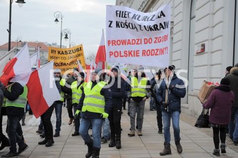  06.02.2019 WARSZAWA<br />PROTEST ROLNIKOW POD PALACEM PREZYDENCKIM<br />N/Z PROTESTUJACY<br /> 
