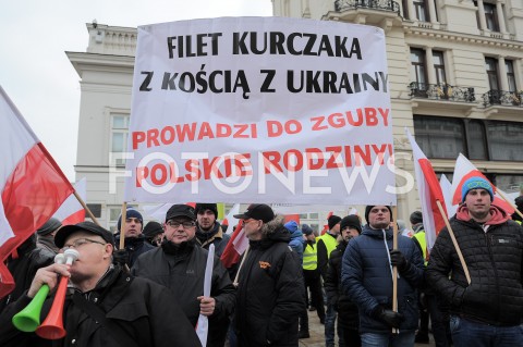  06.02.2019 WARSZAWA<br />PROTEST ROLNIKOW POD PALACEM PREZYDENCKIM<br />N/Z PROTESTUJACY<br /> 