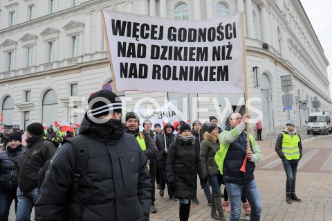  06.02.2019 WARSZAWA<br />PROTEST ROLNIKOW POD PALACEM PREZYDENCKIM<br />N/Z PROTESTUJACY<br /> 