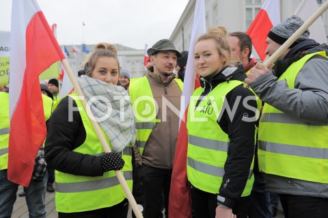  06.02.2019 WARSZAWA<br />PROTEST ROLNIKOW POD PALACEM PREZYDENCKIM<br />N/Z PROTESTUJACY<br /> 