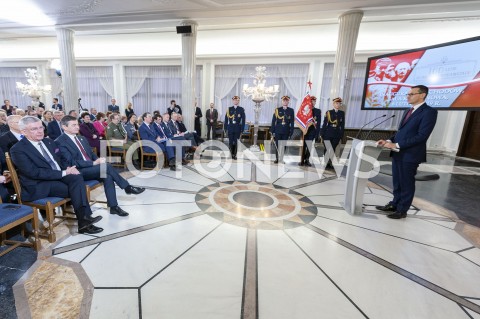  08.02.2019 WARSZAWA SEJM<br />OBCHODY 100LECIA PARLAMENTARYZMU<br />N/Z PREMIER MATEUSZ MORAWIECKI STANISLAW KARCZEWSKI MAREK KUCHCINSKI <br /> 