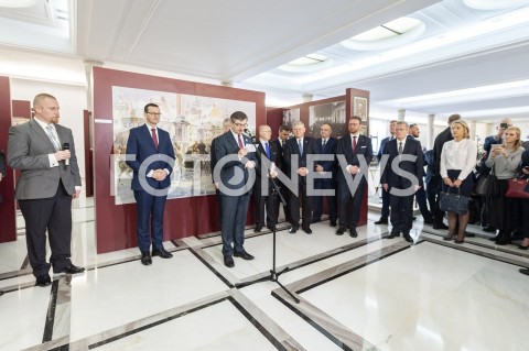  08.02.2019 WARSZAWA SEJM<br />OBCHODY 100LECIA PARLAMENTARYZMU<br />N/Z PREMIER MATEUSZ MORAWIECKI MAREK KUCHCINSKI MAREK SUSKI LUKASZ SZUMOWSKI <br /> 