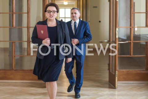  11.02.2019 WARSZAWA<br />KONFERENCJA PRASOWA MINISTER EDUKACJI NARODOWEJ<br />POROZUMIENIE NA RZECZ EDUKACJI PRZYSZLOSCI<br />N/Z ANNA ZALEWSKA MACIEJ KOPEC<br /> 
