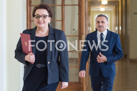  11.02.2019 WARSZAWA<br />KONFERENCJA PRASOWA MINISTER EDUKACJI NARODOWEJ<br />POROZUMIENIE NA RZECZ EDUKACJI PRZYSZLOSCI<br />N/Z ANNA ZALEWSKA MACIEJ KOPEC<br /> 