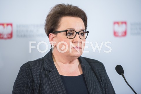  11.02.2019 WARSZAWA<br />KONFERENCJA PRASOWA MINISTER EDUKACJI NARODOWEJ<br />POROZUMIENIE NA RZECZ EDUKACJI PRZYSZLOSCI<br />N/Z ANNA ZALEWSKA<br /> 