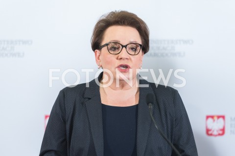  11.02.2019 WARSZAWA<br />KONFERENCJA PRASOWA MINISTER EDUKACJI NARODOWEJ<br />POROZUMIENIE NA RZECZ EDUKACJI PRZYSZLOSCI<br />N/Z ANNA ZALEWSKA<br /> 