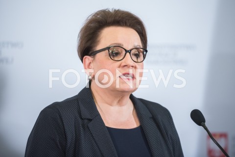  11.02.2019 WARSZAWA<br />KONFERENCJA PRASOWA MINISTER EDUKACJI NARODOWEJ<br />POROZUMIENIE NA RZECZ EDUKACJI PRZYSZLOSCI<br />N/Z ANNA ZALEWSKA<br /> 