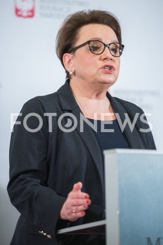  11.02.2019 WARSZAWA<br />KONFERENCJA PRASOWA MINISTER EDUKACJI NARODOWEJ<br />POROZUMIENIE NA RZECZ EDUKACJI PRZYSZLOSCI<br />N/Z ANNA ZALEWSKA<br /> 