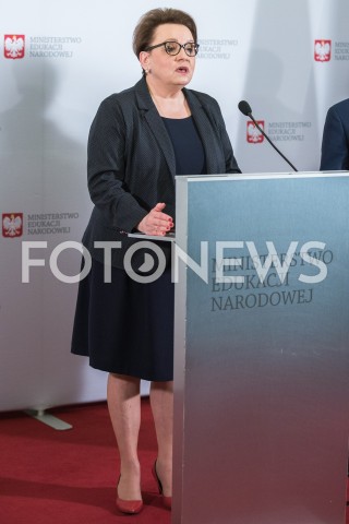  11.02.2019 WARSZAWA<br />KONFERENCJA PRASOWA MINISTER EDUKACJI NARODOWEJ<br />POROZUMIENIE NA RZECZ EDUKACJI PRZYSZLOSCI<br />N/Z ANNA ZALEWSKA<br /> 