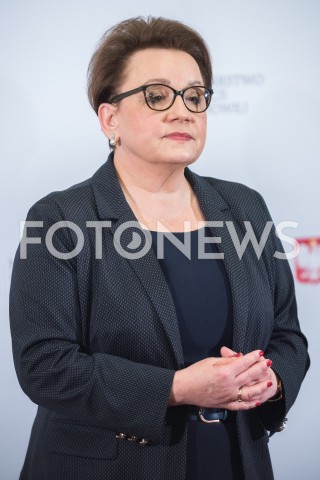  11.02.2019 WARSZAWA<br />KONFERENCJA PRASOWA MINISTER EDUKACJI NARODOWEJ<br />POROZUMIENIE NA RZECZ EDUKACJI PRZYSZLOSCI<br />N/Z ANNA ZALEWSKA<br /> 