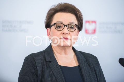  11.02.2019 WARSZAWA<br />KONFERENCJA PRASOWA MINISTER EDUKACJI NARODOWEJ<br />POROZUMIENIE NA RZECZ EDUKACJI PRZYSZLOSCI<br />N/Z ANNA ZALEWSKA<br /> 