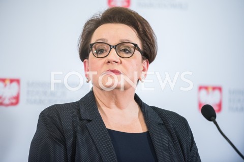  11.02.2019 WARSZAWA<br />KONFERENCJA PRASOWA MINISTER EDUKACJI NARODOWEJ<br />POROZUMIENIE NA RZECZ EDUKACJI PRZYSZLOSCI<br />N/Z ANNA ZALEWSKA<br /> 