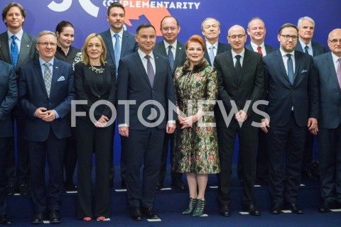  11.02.2019 WARSZAWA<br />SPOTKANIE PREZYDENTA RP Z SZEFAMI MISJI DYPLOMATYCZNYCH PANSTW INICJATYWY TROJMORZA<br />N/Z GEORGETTE MOSBACHER PREZYDENT RP ANDRZEJ DUDA <br /> 