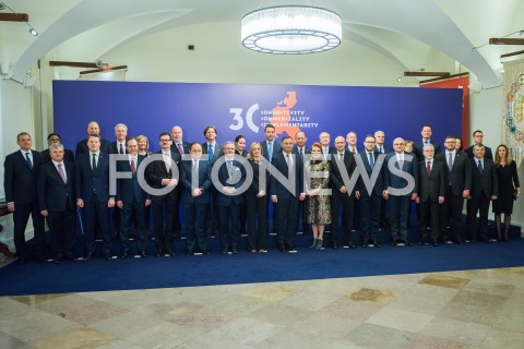  11.02.2019 WARSZAWA<br />SPOTKANIE PREZYDENTA RP Z SZEFAMI MISJI DYPLOMATYCZNYCH PANSTW INICJATYWY TROJMORZA<br />N/Z GEORGETTE MOSBACHER PREZYDENT RP ANDRZEJ DUDA UCZESTNICY<br /> 