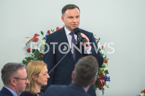  11.02.2019 WARSZAWA<br />SPOTKANIE PREZYDENTA RP Z SZEFAMI MISJI DYPLOMATYCZNYCH PANSTW INICJATYWY TROJMORZA<br />N/Z PREZYDENT RP ANDRZEJ DUDA<br /> 