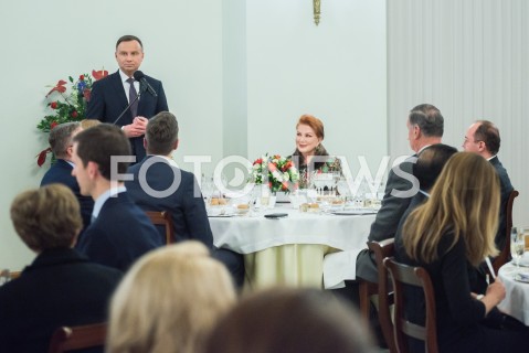  11.02.2019 WARSZAWA<br />SPOTKANIE PREZYDENTA RP Z SZEFAMI MISJI DYPLOMATYCZNYCH PANSTW INICJATYWY TROJMORZA<br />N/Z GEORGETTE MOSBACHER PREZYDENT RP ANDRZEJ DUDA <br /> 