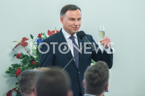  11.02.2019 WARSZAWA<br />SPOTKANIE PREZYDENTA RP Z SZEFAMI MISJI DYPLOMATYCZNYCH PANSTW INICJATYWY TROJMORZA<br />N/Z PREZYDENT RP ANDRZEJ DUDA<br /> 