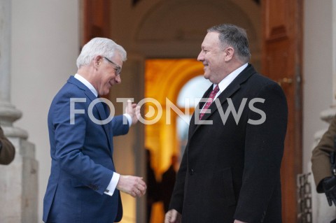  12.02.2019 WARSZAWA<br />SPOTKANIE MINISTRA SPRAW ZAGRANICZNYCH POLSKI Z SEKRETARZEM STANU USA<br />N/Z JACEK CZAPUTOWICZ MIKE POMPEO<br /> 