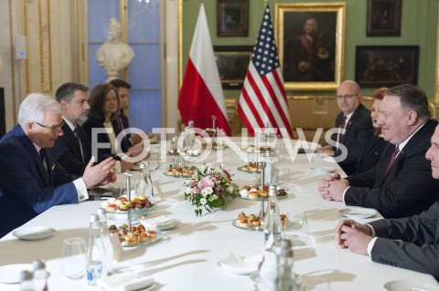  12.02.2019 WARSZAWA<br />SPOTKANIE MINISTRA SPRAW ZAGRANICZNYCH POLSKI Z SEKRETARZEM STANU USA<br />N/Z JACEK CZAPUTOWICZ MIKE POMPEO<br /> 