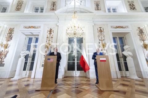  12.02.2019 WARSZAWA<br />SPOTKANIE MINISTRA SPRAW ZAGRANICZNYCH POLSKI Z SEKRETARZEM STANU USA<br />N/Z JACEK CZAPUTOWICZ MIKE POMPEO<br /> 