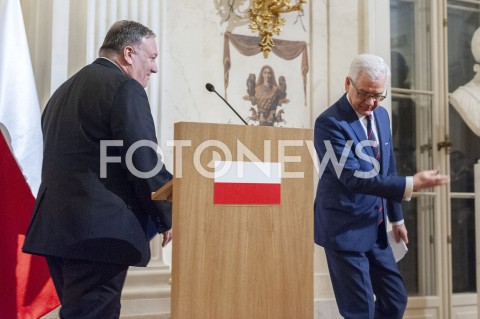  12.02.2019 WARSZAWA<br />SPOTKANIE MINISTRA SPRAW ZAGRANICZNYCH POLSKI Z SEKRETARZEM STANU USA<br />N/Z JACEK CZAPUTOWICZ MIKE POMPEO<br /> 