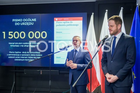  13.02.2019 WARSZAWA<br />BRIEFING W MINISTERSTWIE CYFRYZACJI DOTYCZACY INTERNETOWEGO KONTA PACJENTA<br />N/Z MAREK ZAGORSKI WICEMINISTER ZDROWIA JANUSZ CIESZYNSKI<br /> 