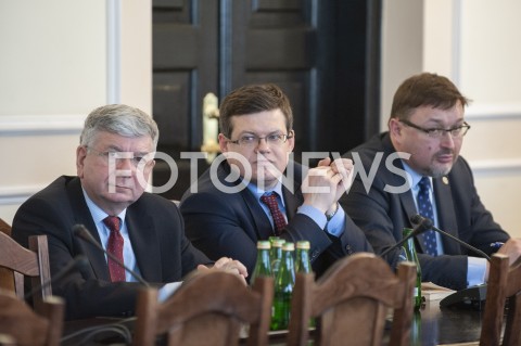  18.02.2019 WARSZAWA SEJM<br />POSIEDZENIE PARLAMENTARNEGO ZESPOLU DO SPRAW REFORMY WYMIARU SPRAWIEDLIWOSCI<br />N/Z MACIEJ BOBROWICZ KRYSTIAN MARKIEWICZ ARKADIUSZ TOMACZAK<br /> 