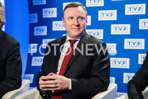 18.02.2019 WARSZAWA<br />
KONFERENCJA PREZESA TELEWIZJI POLSKIEJ I PREZESA PZPN<br />
N/Z JACEK KURSKI<br />
 