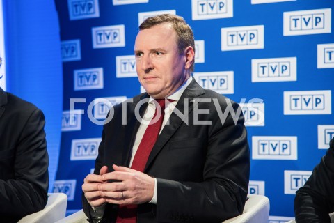  18.02.2019 WARSZAWA<br />
KONFERENCJA PREZESA TELEWIZJI POLSKIEJ I PREZESA PZPN<br />
N/Z JACEK KURSKI<br />
 