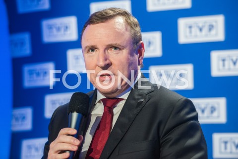  18.02.2019 WARSZAWA<br />
KONFERENCJA PREZESA TELEWIZJI POLSKIEJ I PREZESA PZPN<br />
N/Z JACEK KURSKI<br />
 