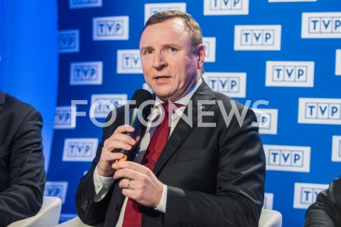 18.02.2019 WARSZAWA<br />
KONFERENCJA PREZESA TELEWIZJI POLSKIEJ I PREZESA PZPN<br />
N/Z JACEK KURSKI<br />
 