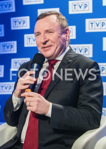  18.02.2019 WARSZAWA<br />
KONFERENCJA PREZESA TELEWIZJI POLSKIEJ I PREZESA PZPN<br />
N/Z JACEK KURSKI PREZES PZPN ZBIGNIEW BONIEK<br />
 