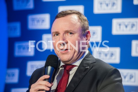  18.02.2019 WARSZAWA<br />
KONFERENCJA PREZESA TELEWIZJI POLSKIEJ I PREZESA PZPN<br />
N/Z JACEK KURSKI<br />
 