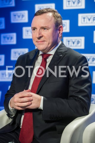  18.02.2019 WARSZAWA<br />
KONFERENCJA PREZESA TELEWIZJI POLSKIEJ I PREZESA PZPN<br />
N/Z JACEK KURSKI<br />
 