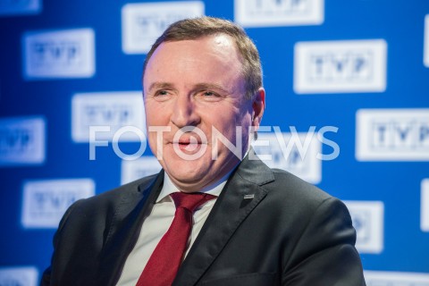  18.02.2019 WARSZAWA<br />
KONFERENCJA PREZESA TELEWIZJI POLSKIEJ I PREZESA PZPN<br />
N/Z JACEK KURSKI<br />
 