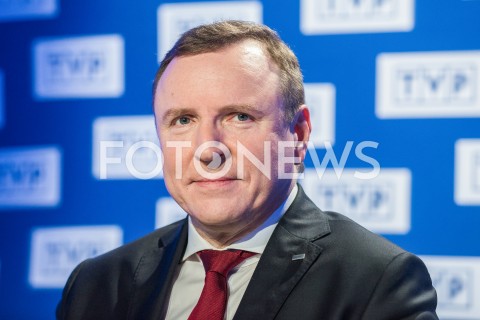  18.02.2019 WARSZAWA<br />
KONFERENCJA PREZESA TELEWIZJI POLSKIEJ I PREZESA PZPN<br />
N/Z JACEK KURSKI<br />
 