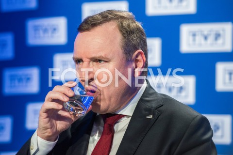  18.02.2019 WARSZAWA<br />
KONFERENCJA PREZESA TELEWIZJI POLSKIEJ I PREZESA PZPN<br />
N/Z JACEK KURSKI<br />
 