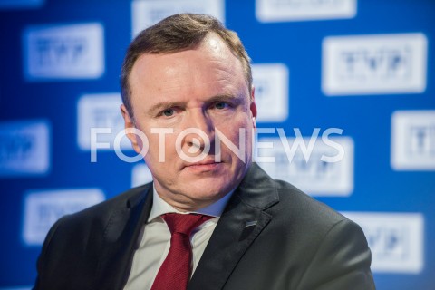  18.02.2019 WARSZAWA<br />
KONFERENCJA PREZESA TELEWIZJI POLSKIEJ I PREZESA PZPN<br />
N/Z JACEK KURSKI<br />
 