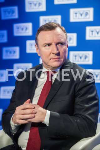  18.02.2019 WARSZAWA<br />
KONFERENCJA PREZESA TELEWIZJI POLSKIEJ I PREZESA PZPN<br />
N/Z JACEK KURSKI<br />
 