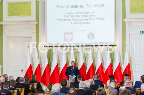 20.02.2019 WARSZAWA<br />
SPOTKANIE INAUGURUJACE POROZUMIENIE ROLNICZE<br />
DEGUSTACJA POTRAW<br />
DEGUSTACJA POTRAW<br />
N/Z JAN KRZYSZTOF ARDANOWSKI<br />
 