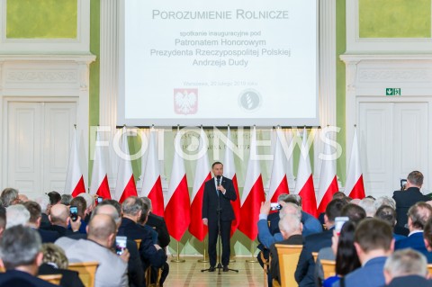  20.02.2019 WARSZAWA<br />
SPOTKANIE INAUGURUJACE POROZUMIENIE ROLNICZE<br />
DEGUSTACJA POTRAW<br />
DEGUSTACJA POTRAW<br />
N/Z PREZYDENT RP ANDRZEJ DUDA<br />
 