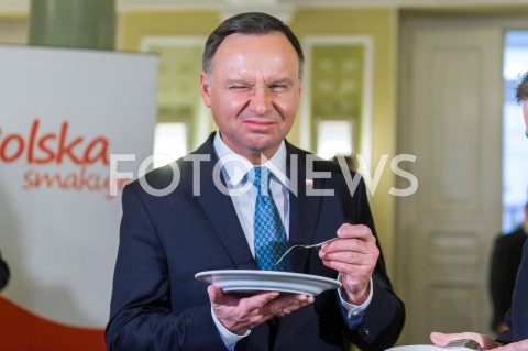  20.02.2019 WARSZAWA<br />
SPOTKANIE INAUGURUJACE POROZUMIENIE ROLNICZE<br />
DEGUSTACJA POTRAW<br />
N/Z PREZYDENT RP ANDRZEJ DUDA<br />
 