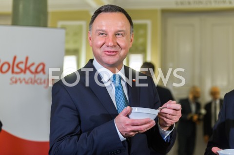  20.02.2019 WARSZAWA<br />
SPOTKANIE INAUGURUJACE POROZUMIENIE ROLNICZE<br />
DEGUSTACJA POTRAW<br />
N/Z PREZYDENT RP ANDRZEJ DUDA<br />
 