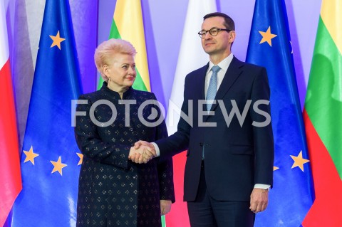  22.02.2019 WARSZAWA <br />
WIZYTA PREZYDENT REPUBLIKI LITEWSKIEJ <br />
N/Z PREMIER MATEUSZ MORAWIECKI PREZYDENT REPUBLIKI LITWY DALIA GRYBAUSKAITE<br />
 