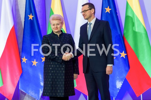  22.02.2019 WARSZAWA <br />
WIZYTA PREZYDENT REPUBLIKI LITEWSKIEJ <br />
N/Z PREMIER MATEUSZ MORAWIECKI PREZYDENT REPUBLIKI LITWY DALIA GRYBAUSKAITE<br />
 